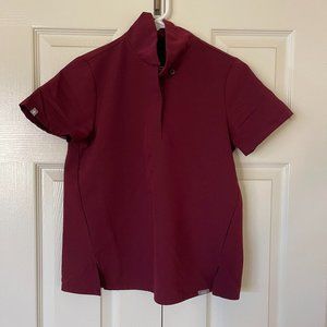 FIGS XXS Inala Burgundy Scrub Top